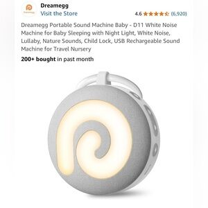 White Noise Machine with Light Rechargeable- Gray